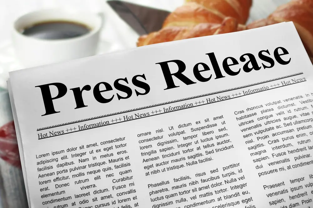 press release image of newspaper heading