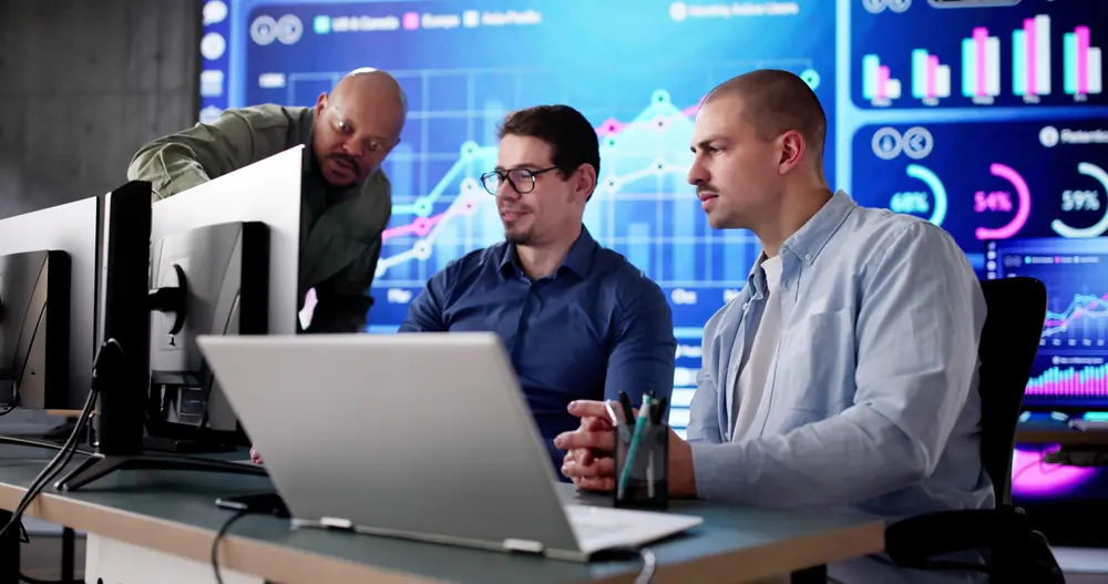 image of people working at data center