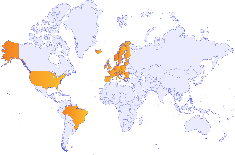 World map displaying Astrix coverage